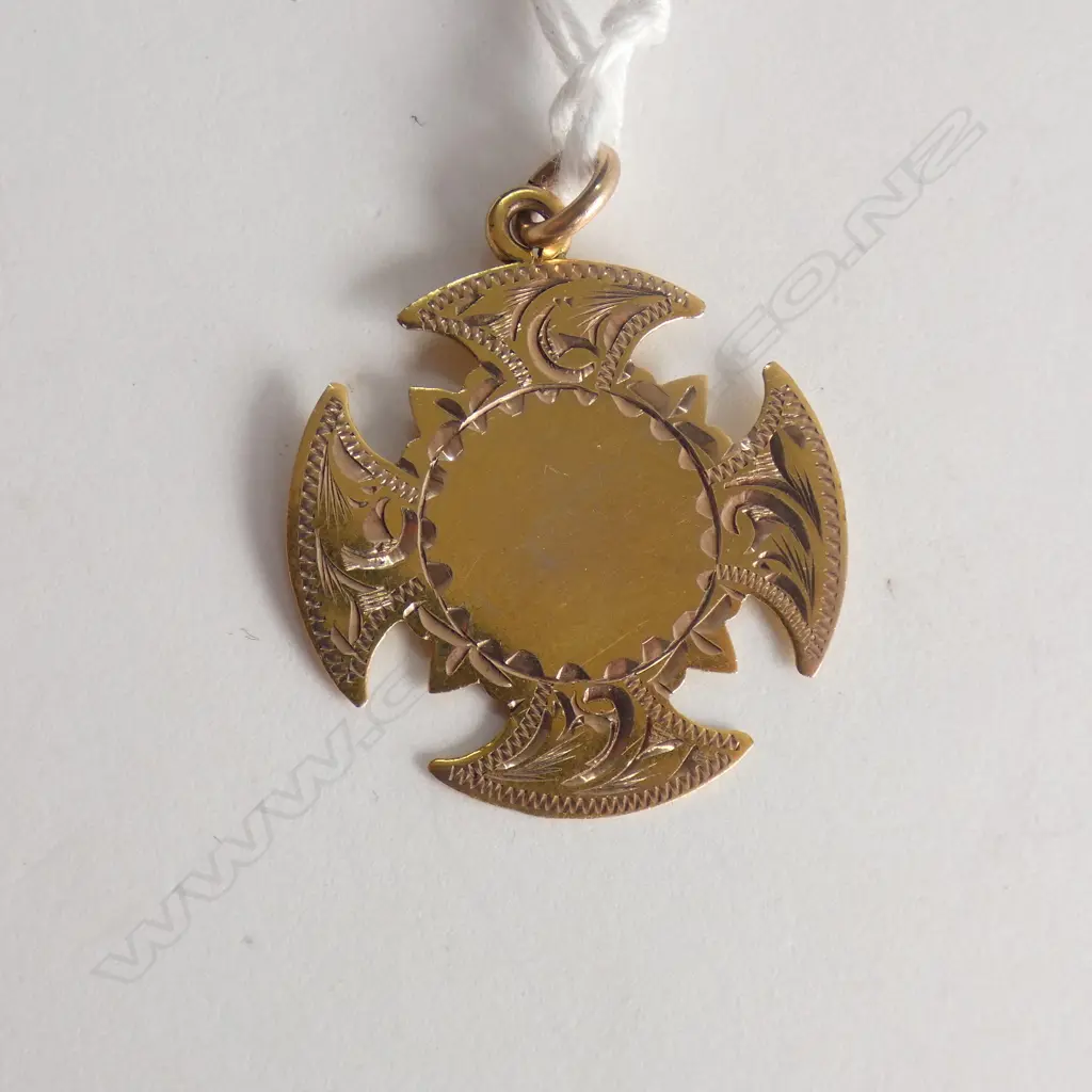 OLD 9CT H.BOND FOB MEDALION 2.4gms Image 1++