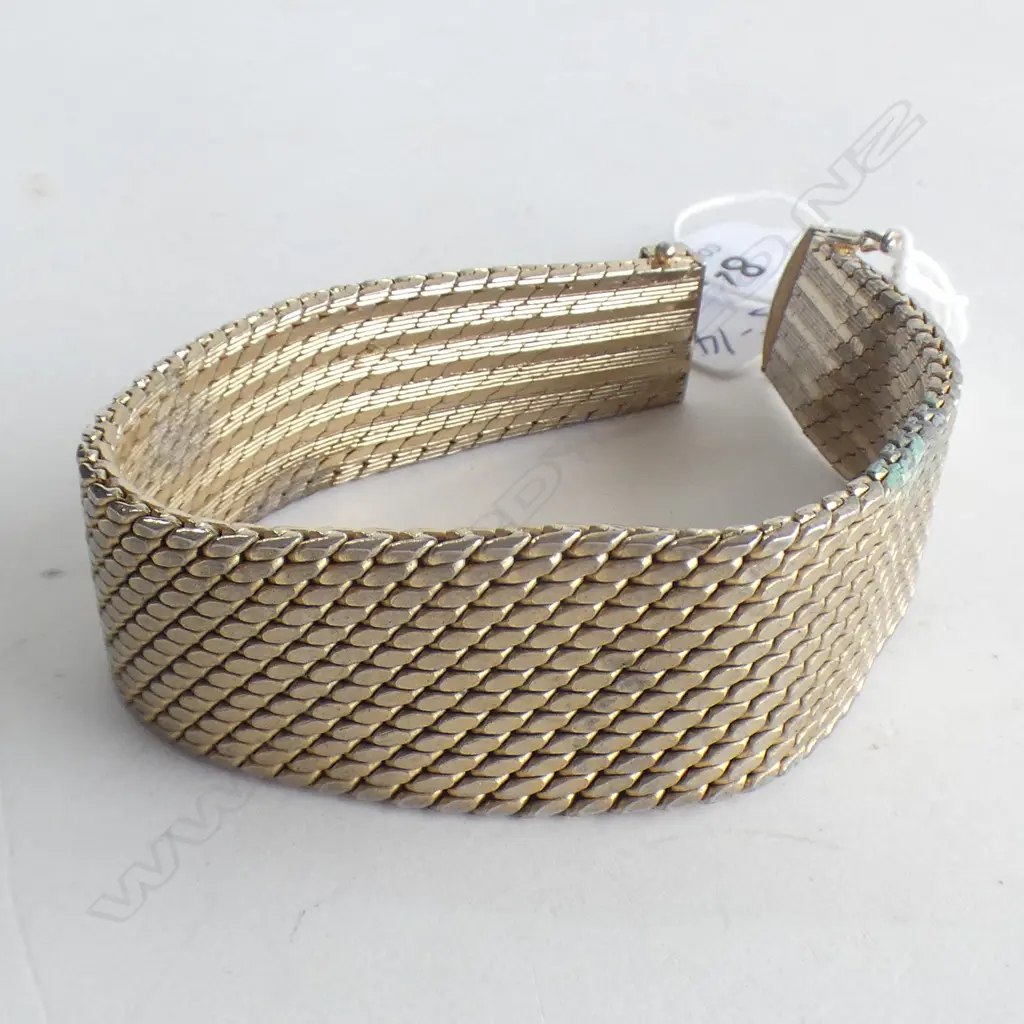 GOLD PLATED 18K WIDE MESH BRACELET Image 1++