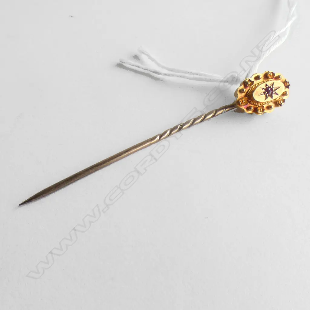 VICTORIAN 15CT STICK PIN W 1 RUBY Image 1++