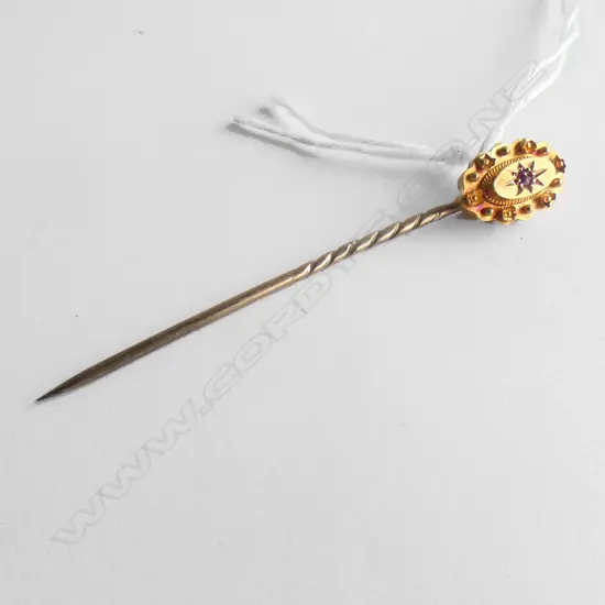 VICTORIAN 15CT STICK PIN W 1 RUBY