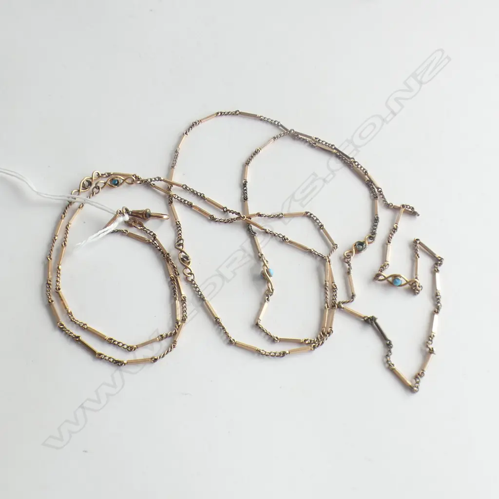 GOLD PLATED MUFF CHAIN AF STONES MISSING Image 1++