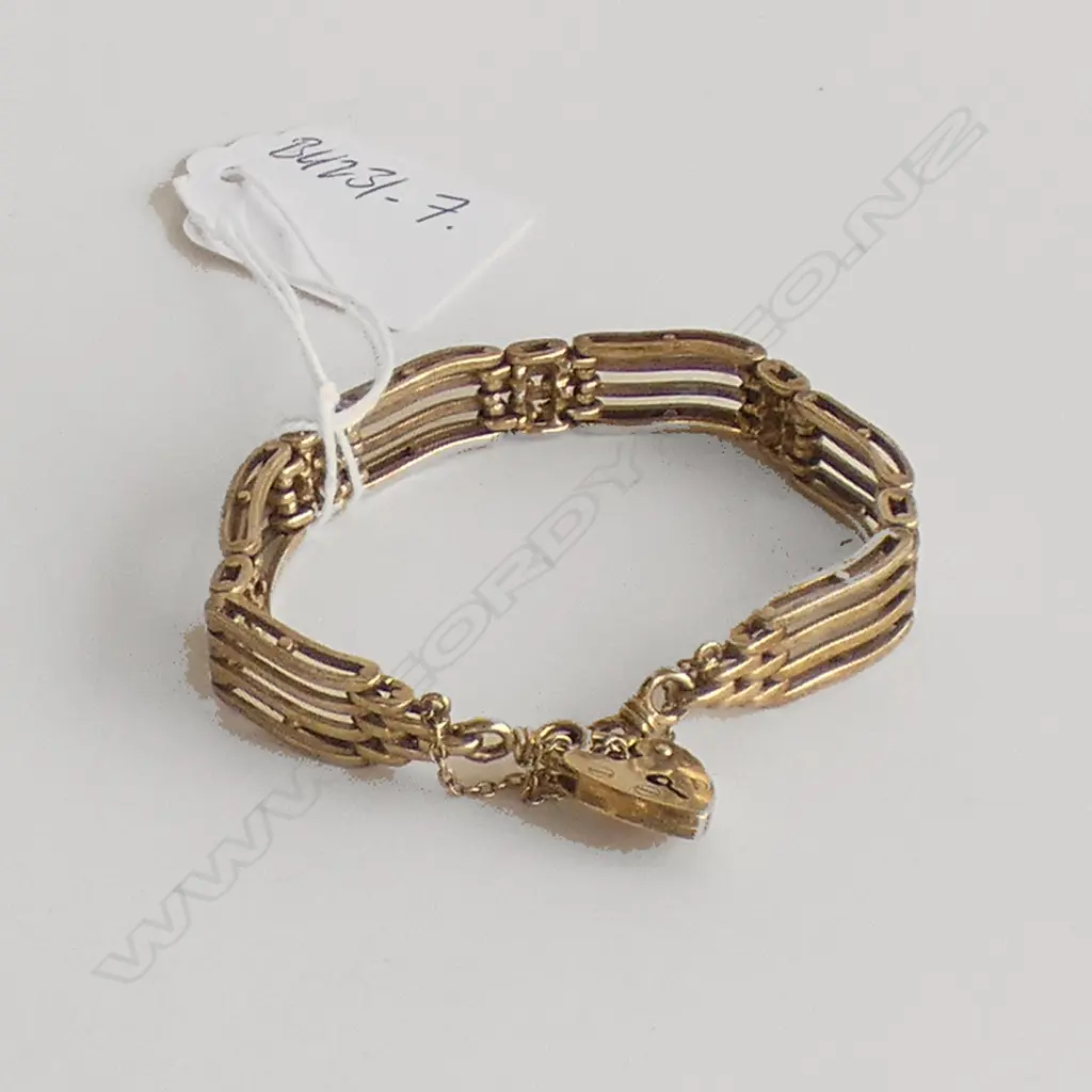 (20267) SILVER GOLD PLATED GATE LINK BRACELET Image 1++
