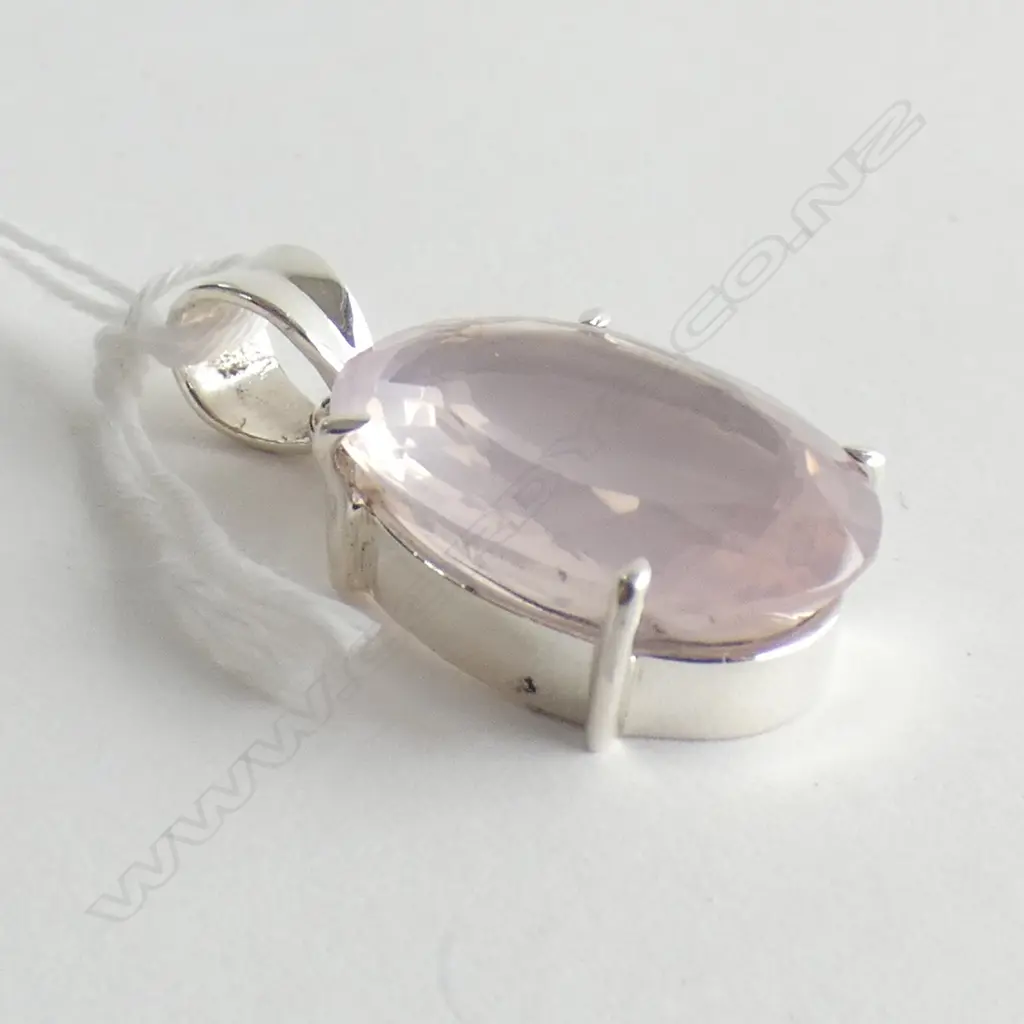 ROSE QUARTZ & 925 SILVER PENDANT  Image 1++