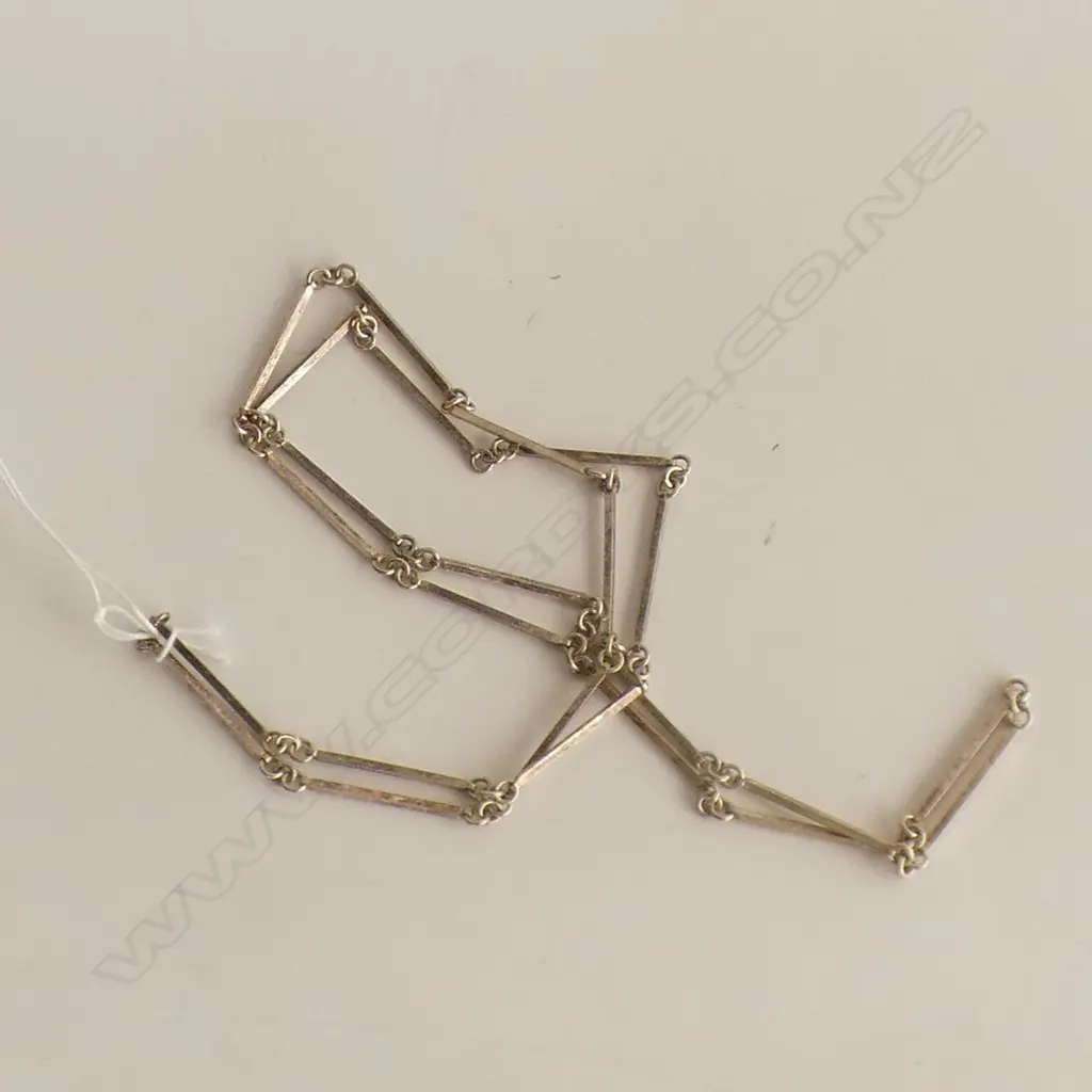 (20273) SILVER SQUARE SECTION BAR LINK LONG NECK CHAIN L.840mm Image 1++