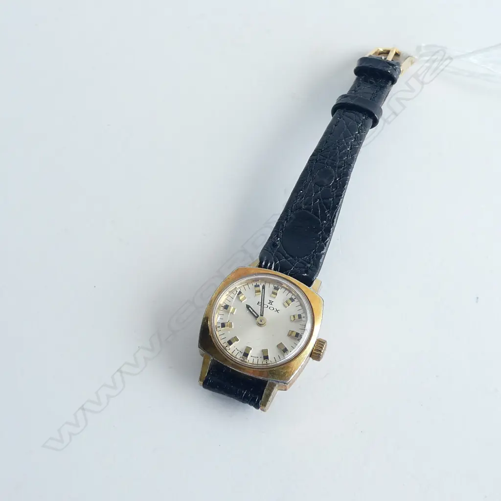 RETRO EDOX LADIES WRISTWATCH. MECHANICAL RUNNING. LEATHER STRAP Image 1++