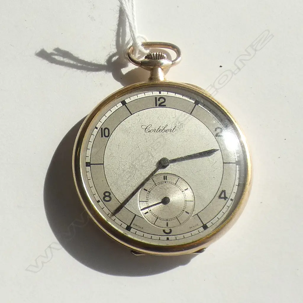CORTEBERT GOLD PLATED POCKET WATCH OPEN FACE RUNNING Image 1++