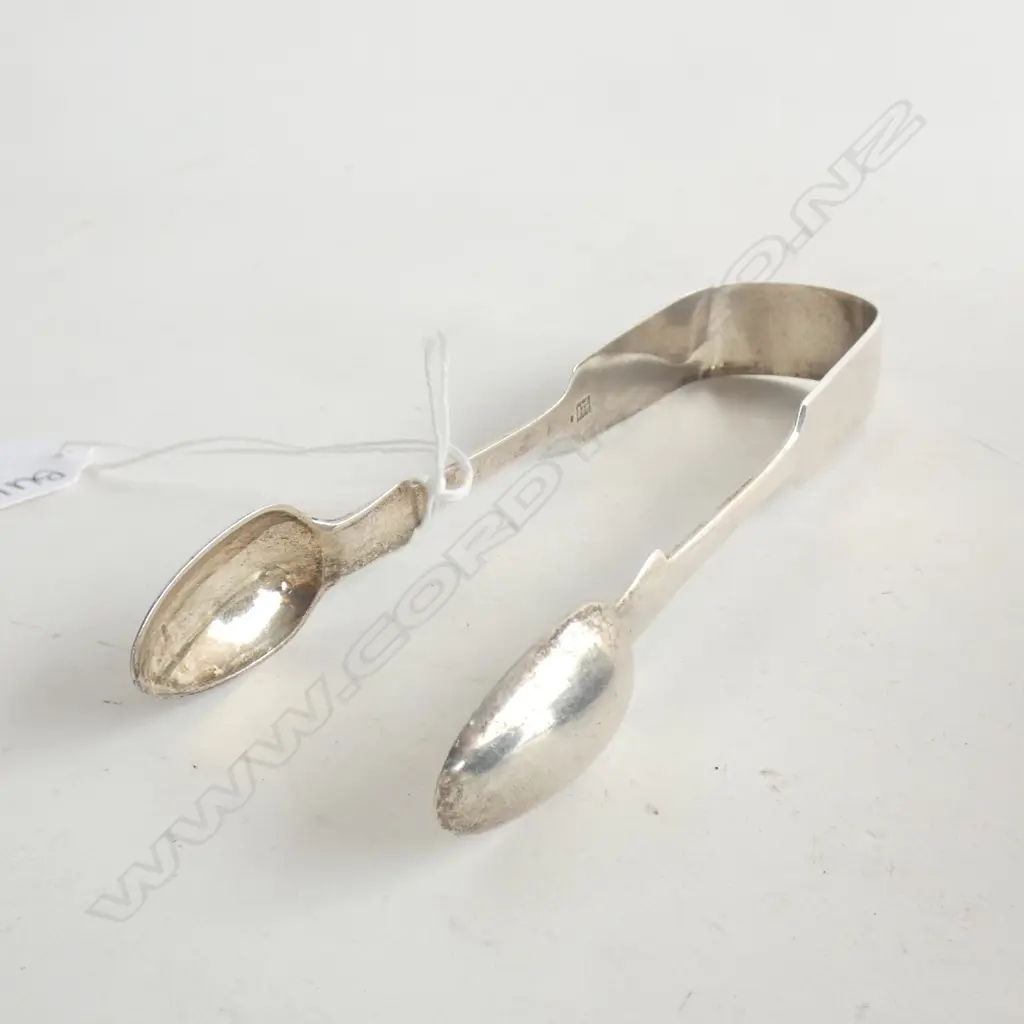 VICT. SILVER SUGAR TONGS FIDDLE PATTERN. EXETER 1849 L. 145mm Image 1++