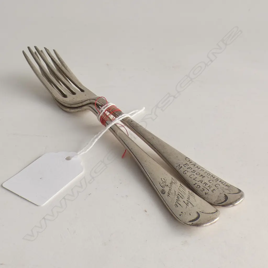 PR STG SILVER FORKS L 175MM 104 GMS BOTH ENGRAVED C1924 & 1929 Image 1++