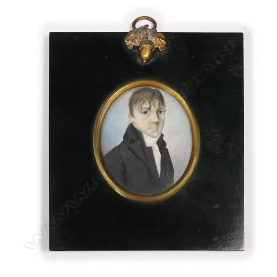 A 19thC miniature portrait of a man