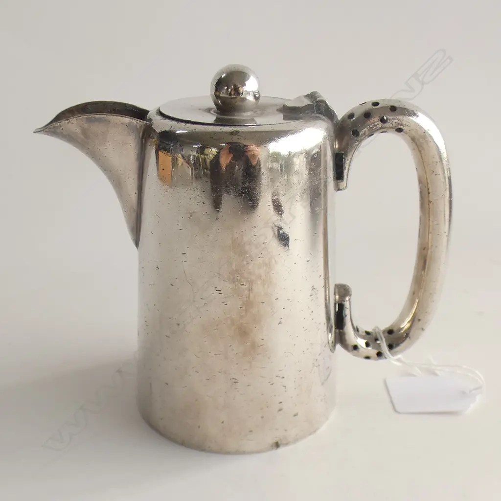 VINTAGE SILVER PLATE HOTEL TRANS TASMAN HOT WATER JUG H 135MM Image 1++