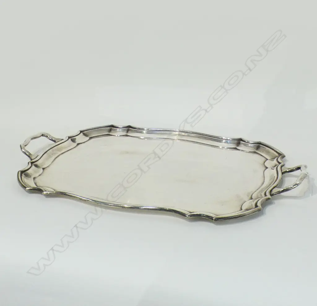 LARGE HEAVY WALKER & HALL SILVER PLATE TRAY L 535MM Image 1++