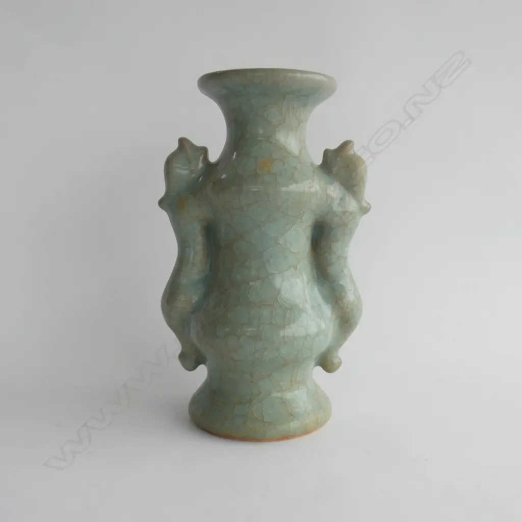 LG CELADON VASE - ANIMAL FORM HANDLES H 250MM Image 1++