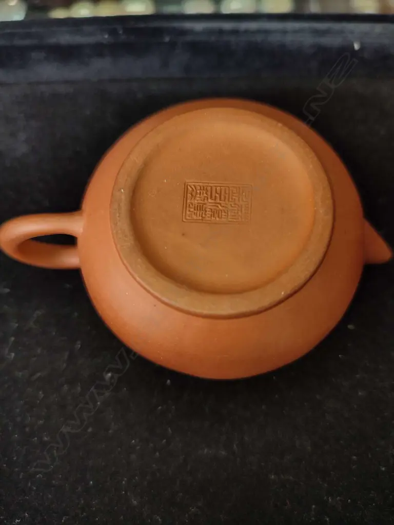 MINIATURE ORIENTAL 8 PC TERRACOTTA TEASET; TRAY, 6 CUPS & TEAPOT + 1 OTHER TEAPOT & SPARE LID Image 1++