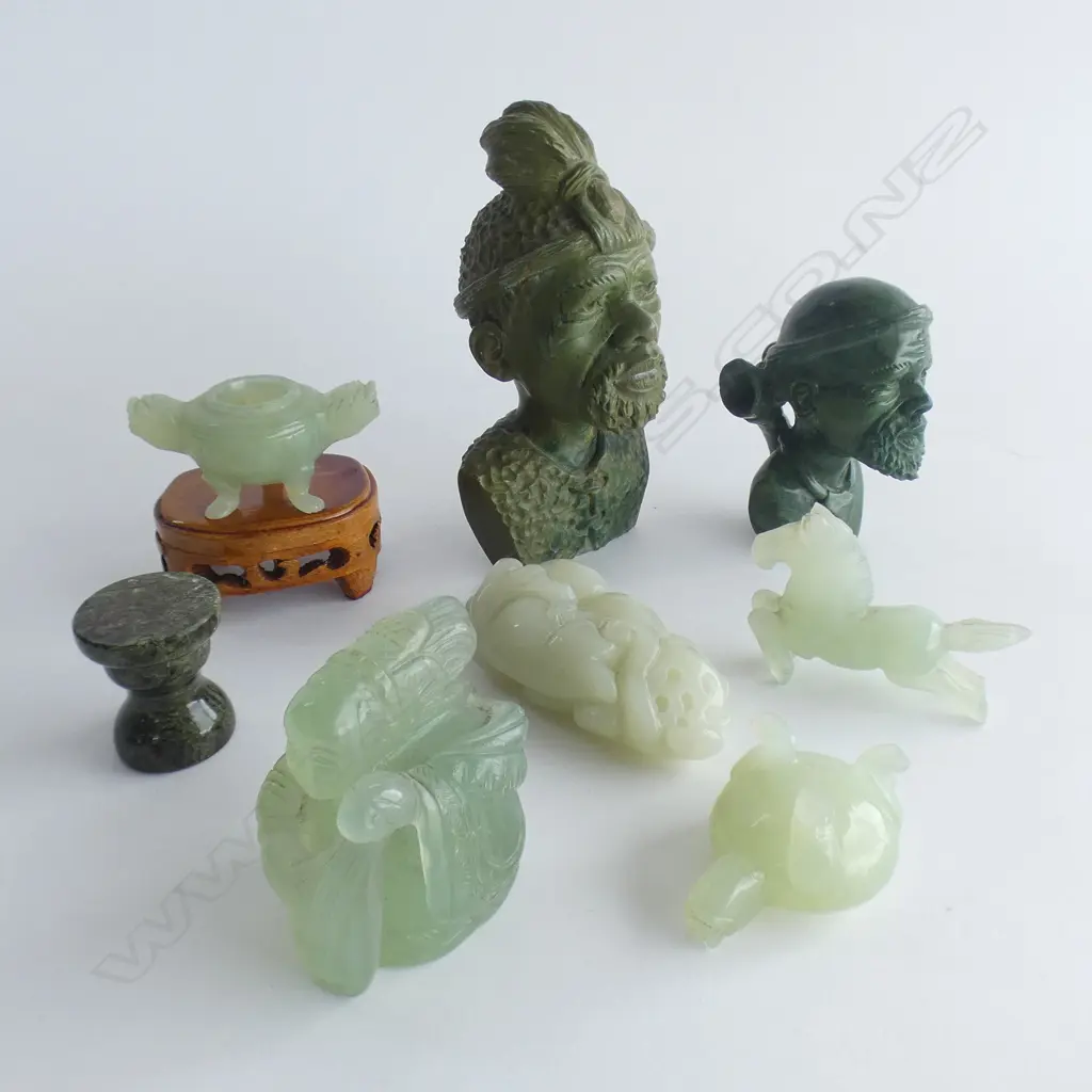 8 PCES CHRYSOPRASE JADE / GREEN STONE ETC Image 1++