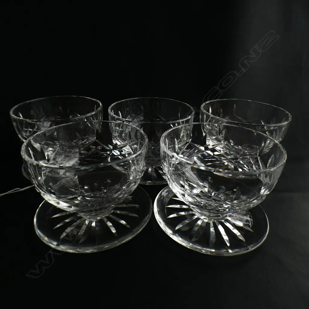 6 x WATERFORD CRYSTAL SUNDAE GLASSES H. 80mm D. 100mm Image 1++