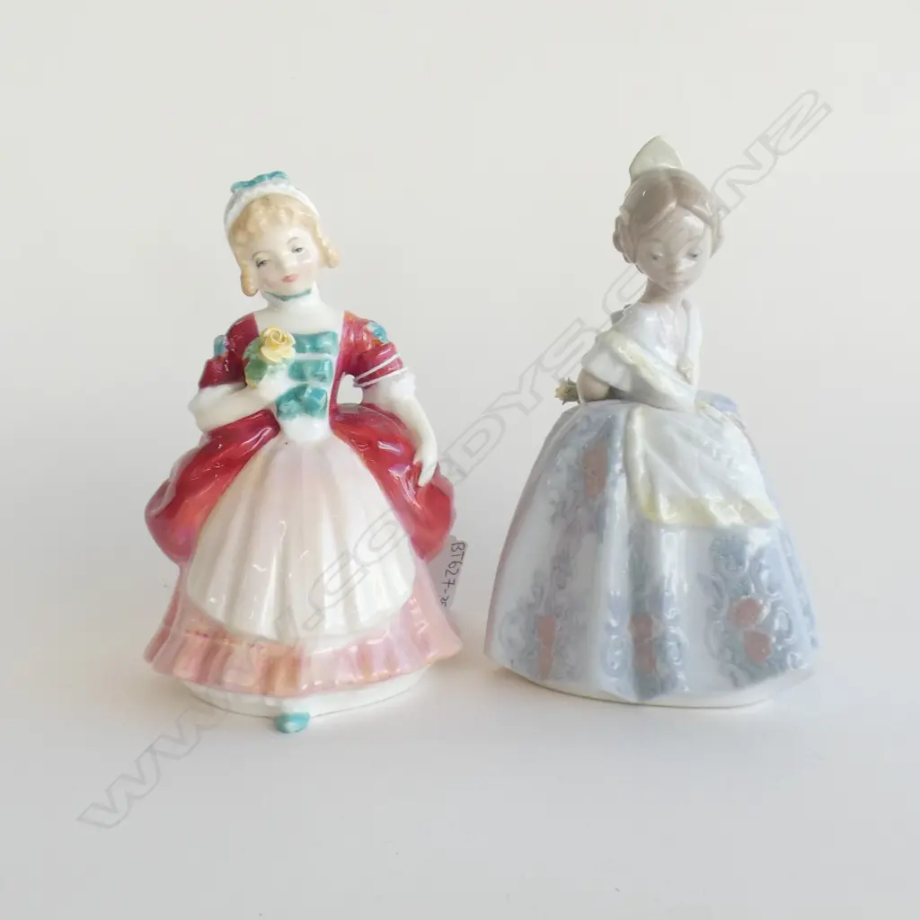 LLADRO GIRL FIGURINE (H 140MM) + ROYAL DOULTON FIGURINE 'VALERIE'  (H 140MM) Image 1++