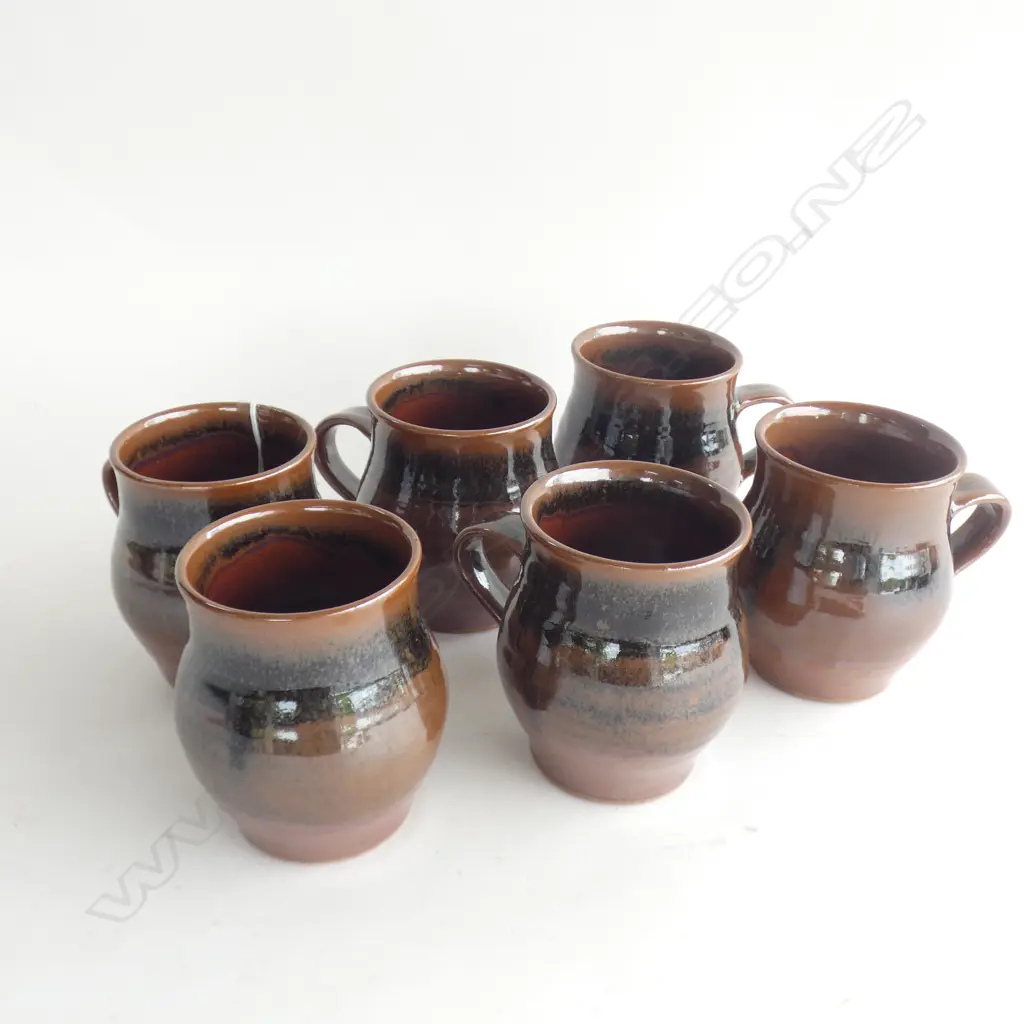 PETER STICHBURY SET 6 TENMOKU MUGS Image 1++