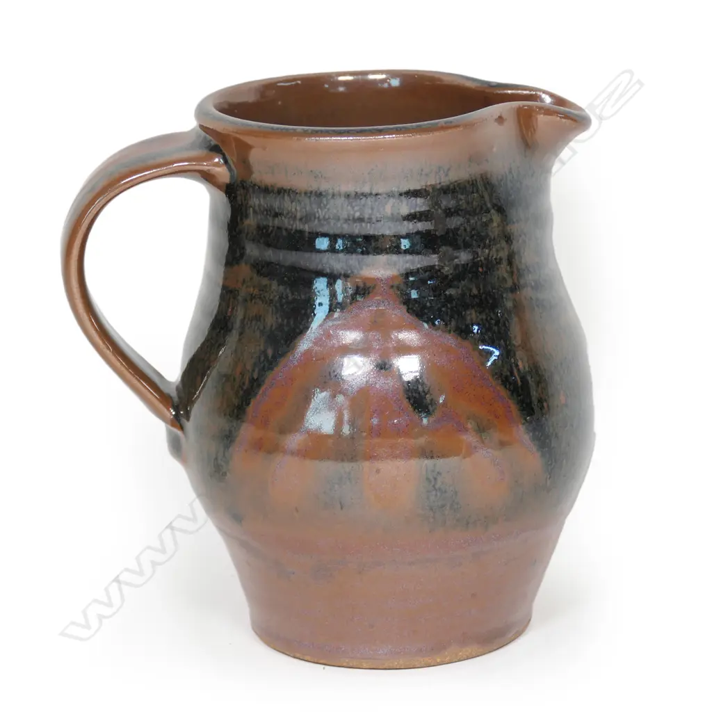 PETER STICHBURY TENMOKU GLAZE JUG H.155mm Image 1++