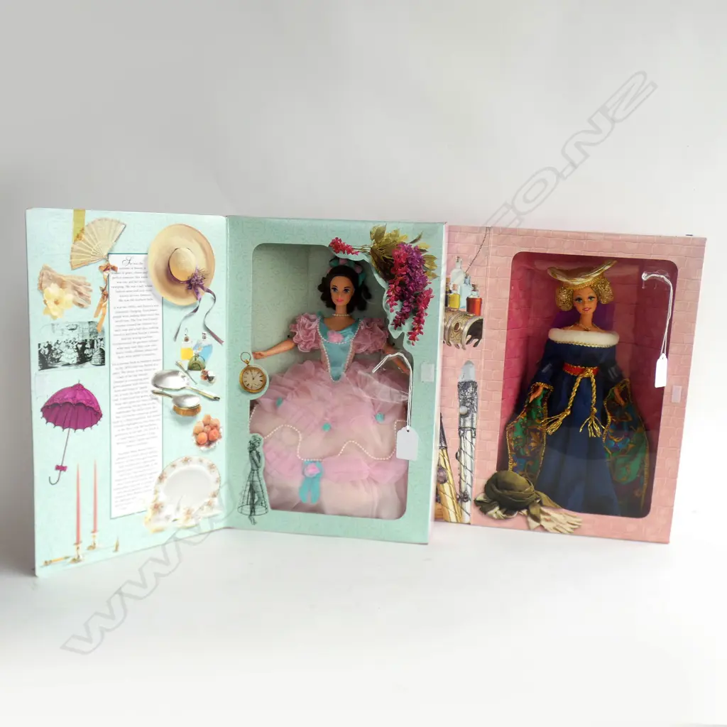 2 MATTEL BARBIE GREAT ERAS DOLLS; 'MEDEVIAL LADY' & '1850'S SOUTHERN BELLE' BOTH IN ORIGINAL BOXES Image 1++