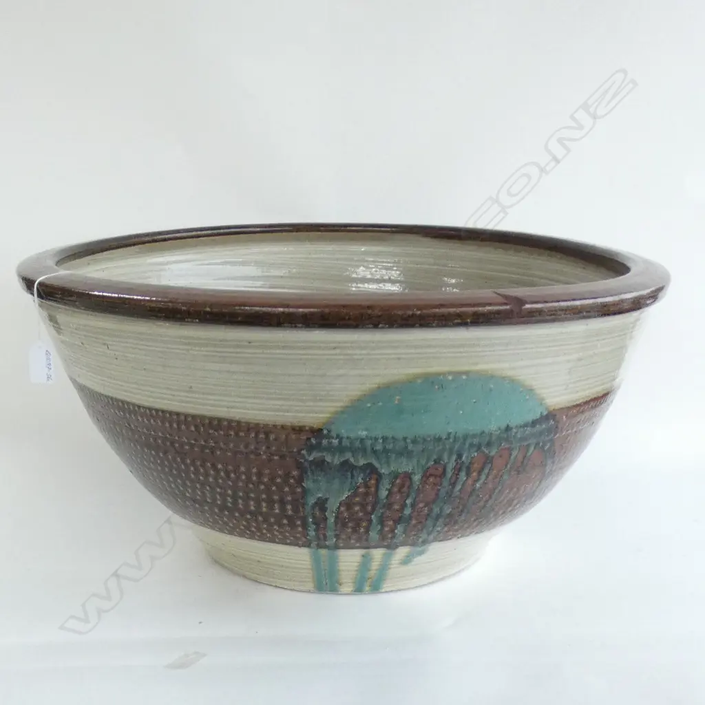 ANTIQUE JAPANESE EXTRA LGE HAGI-WARE BOWL MINOR FAULTS Dia.635mm Image 1++