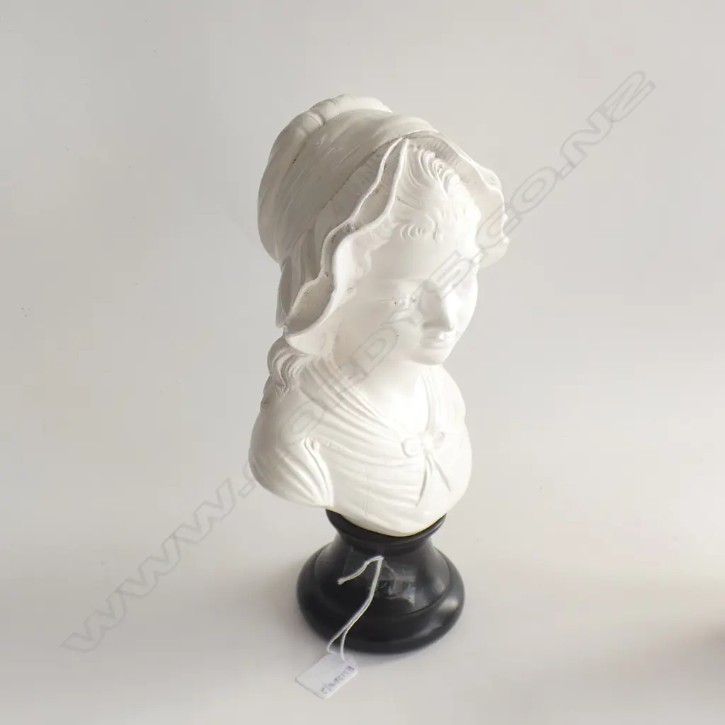 CAST COMPOSITE BUST OF YOUNG WOMAN H.310mm Image 1++