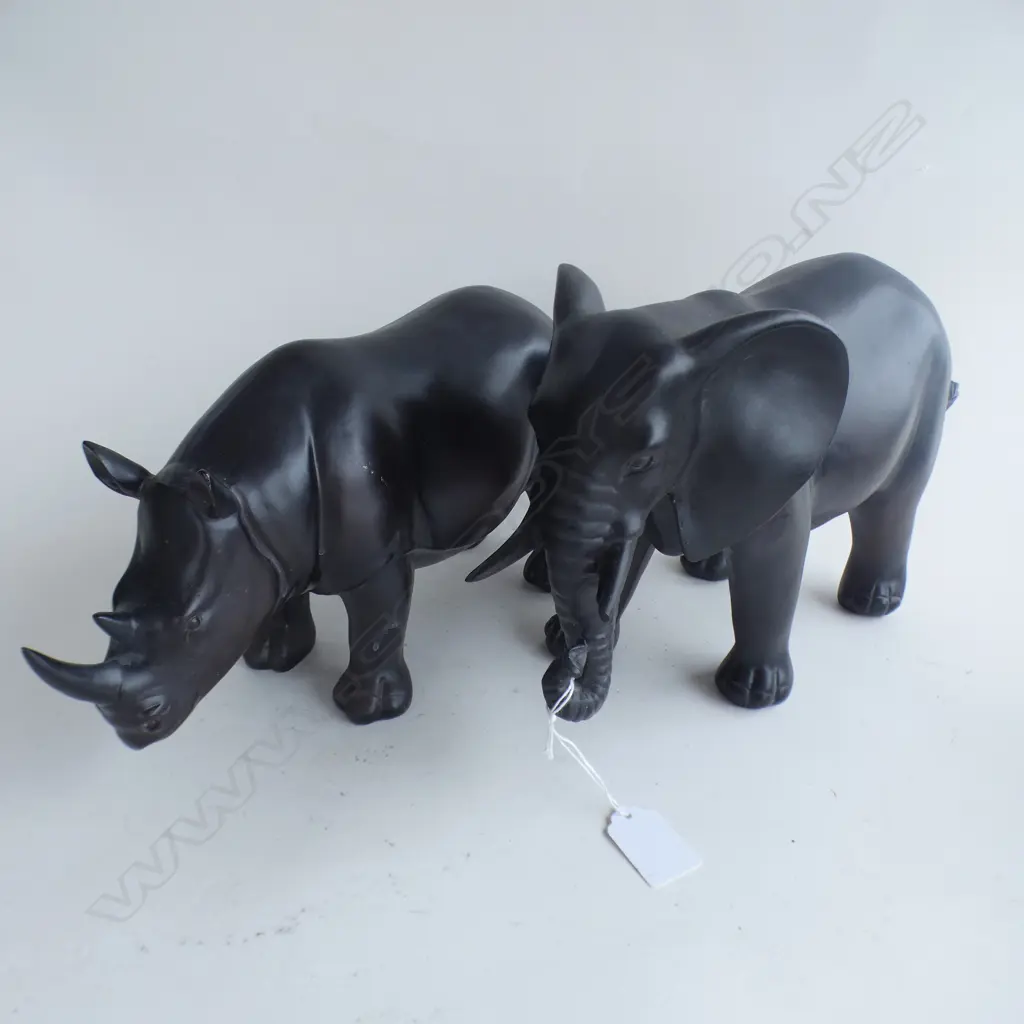 RESIN RHINO & ELEPHANT L.280mm Image 1++