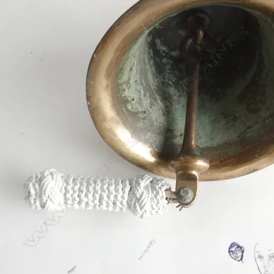 VINTAGE BRASS SHIPS BELL 'U.S.' 250mm dia 