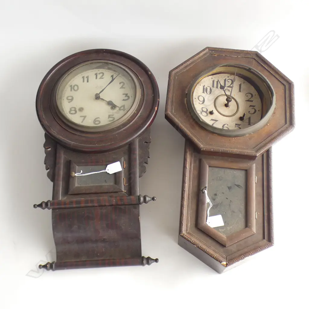 2 VINTAGE WALL CLOCKS AF H.580mm Image 1++