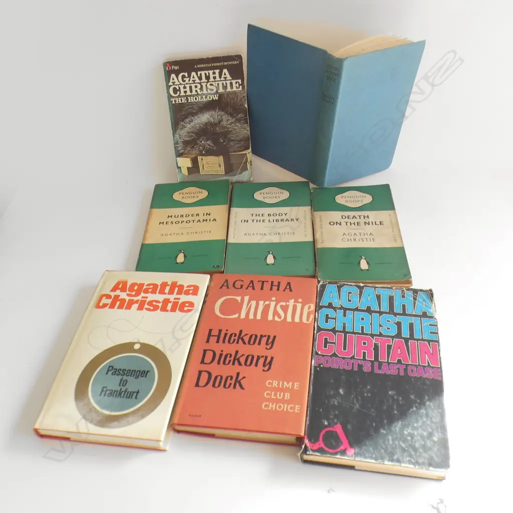 8 AGATHA CHRISTIE BOOKS INCL. 1ST ED 'HICKORY DICKORY DOCK' 1955 Image 1++