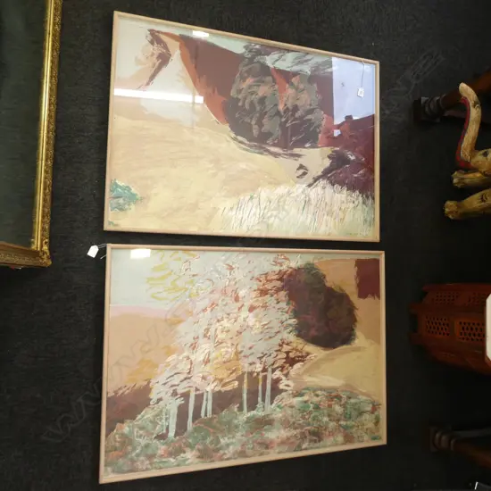 LINDSEY KIRK 'LOST IN THE LONG GRASS' DIPTYCH 1/4 SILKSCREEN PRINT 700x1000mm 