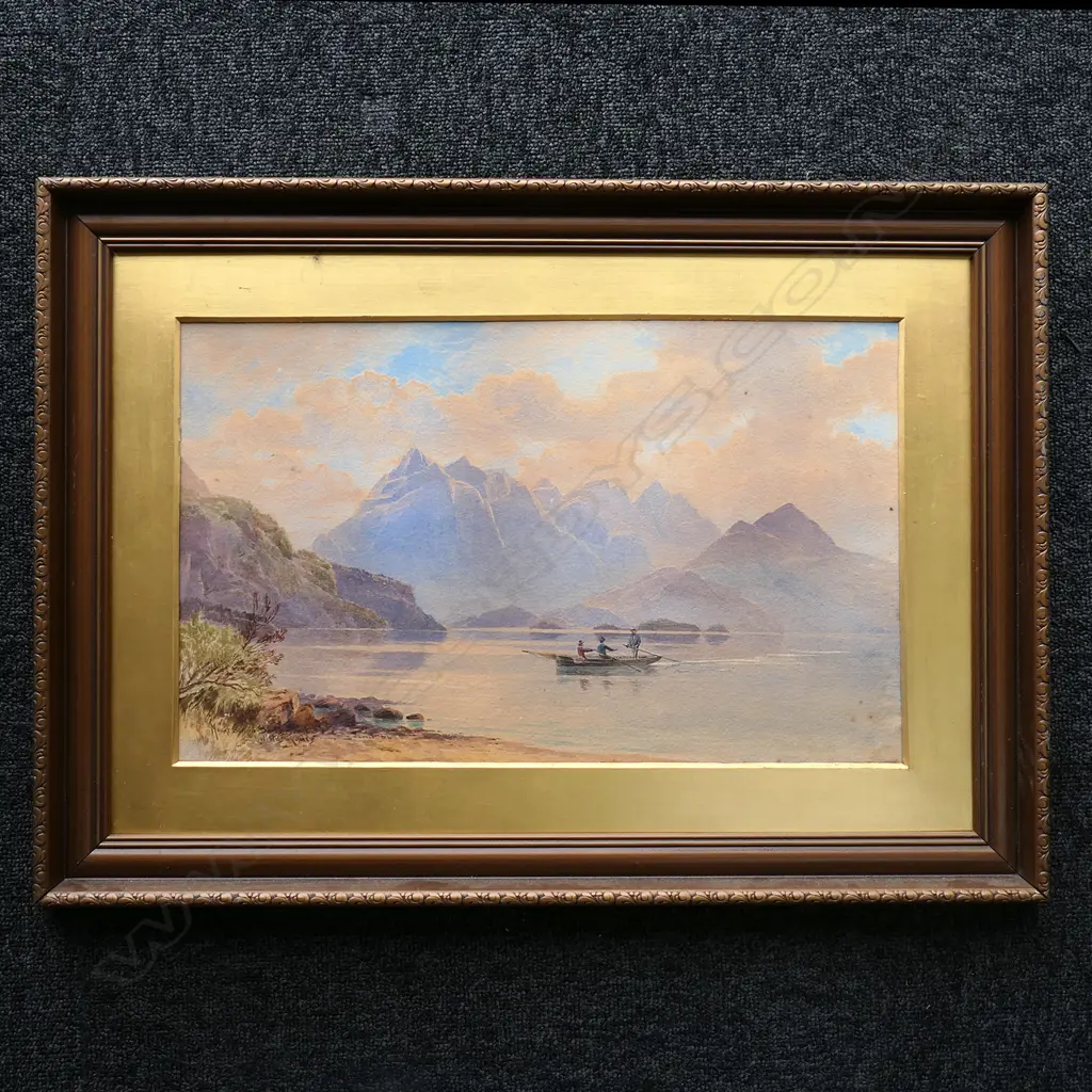 L W WILSON, 'MT BURNETT DUSKY SOUND', W/COLOUR, SIGNED & ENTITLED, C.1889, 275 x 450mm Image 1++