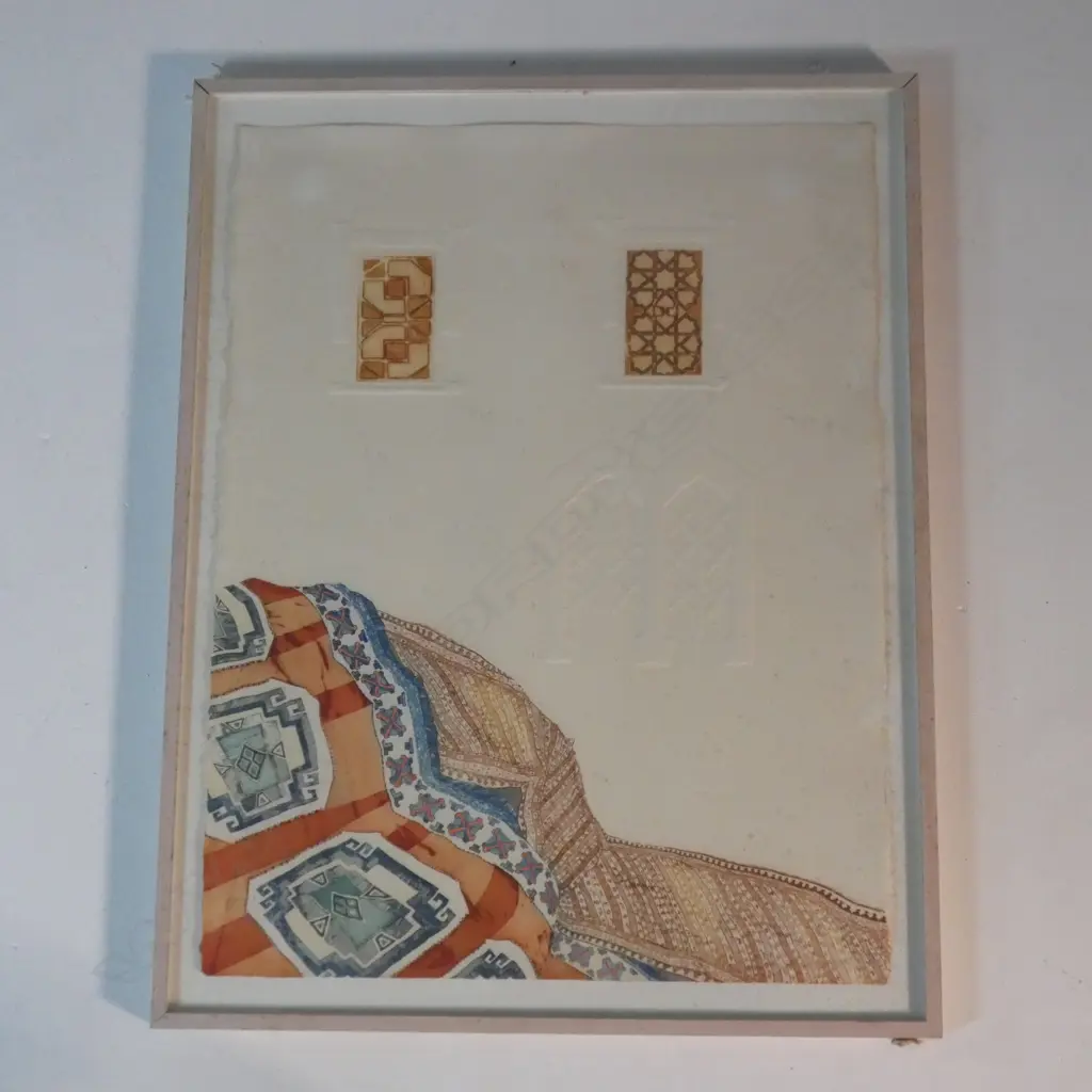 SIGNED ARTWORK MIDDLE EASTERN ABSTRACT 760x570mm Image 1++
