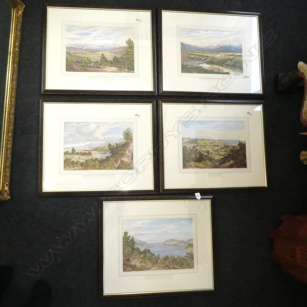 FIVE C.D. BARRAUD LITHOS (FROM NZ GRAPHIC AND DESCRIPTIVE). 320 x 400mm Image 1++
