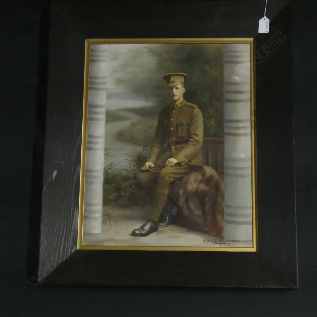 WWI LGE HANDCOLOURED PHOTO OF H. JACKSON 495 x 395mm ORIGINAL FRAME Image 1++