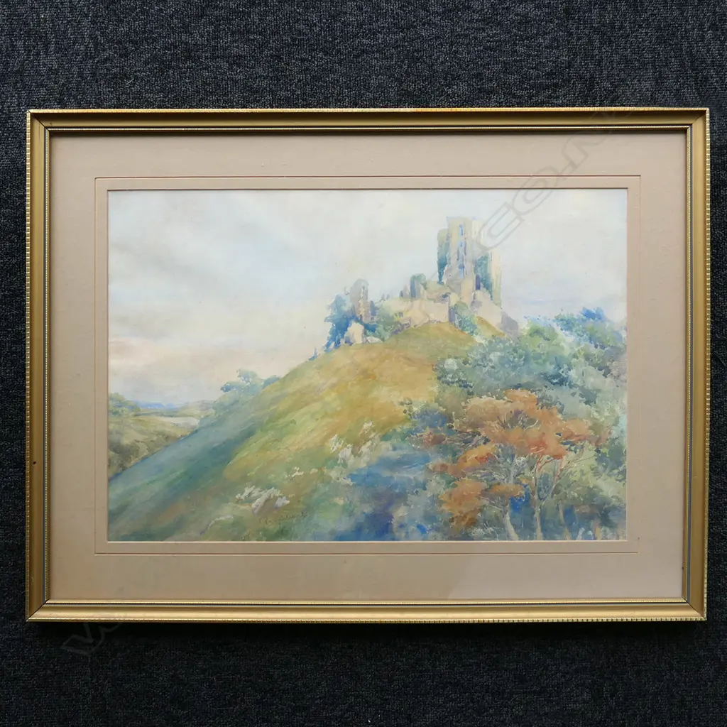 CASTLE ON HILL, W/COLOUR, SIGNED, 360 x 530mm Image 1++