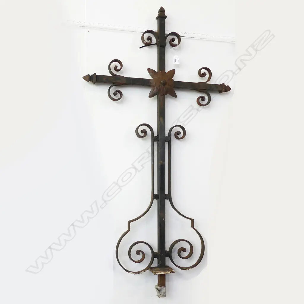 LARGE VINTAGE CAST IRON CROSS H.1140mm Image 1++