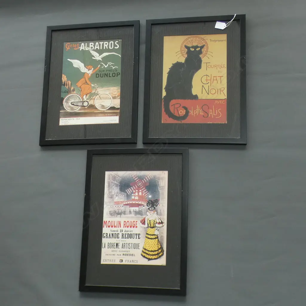 3 FRAMED FRENCH PRINTS  215 X 320MM Image 1++