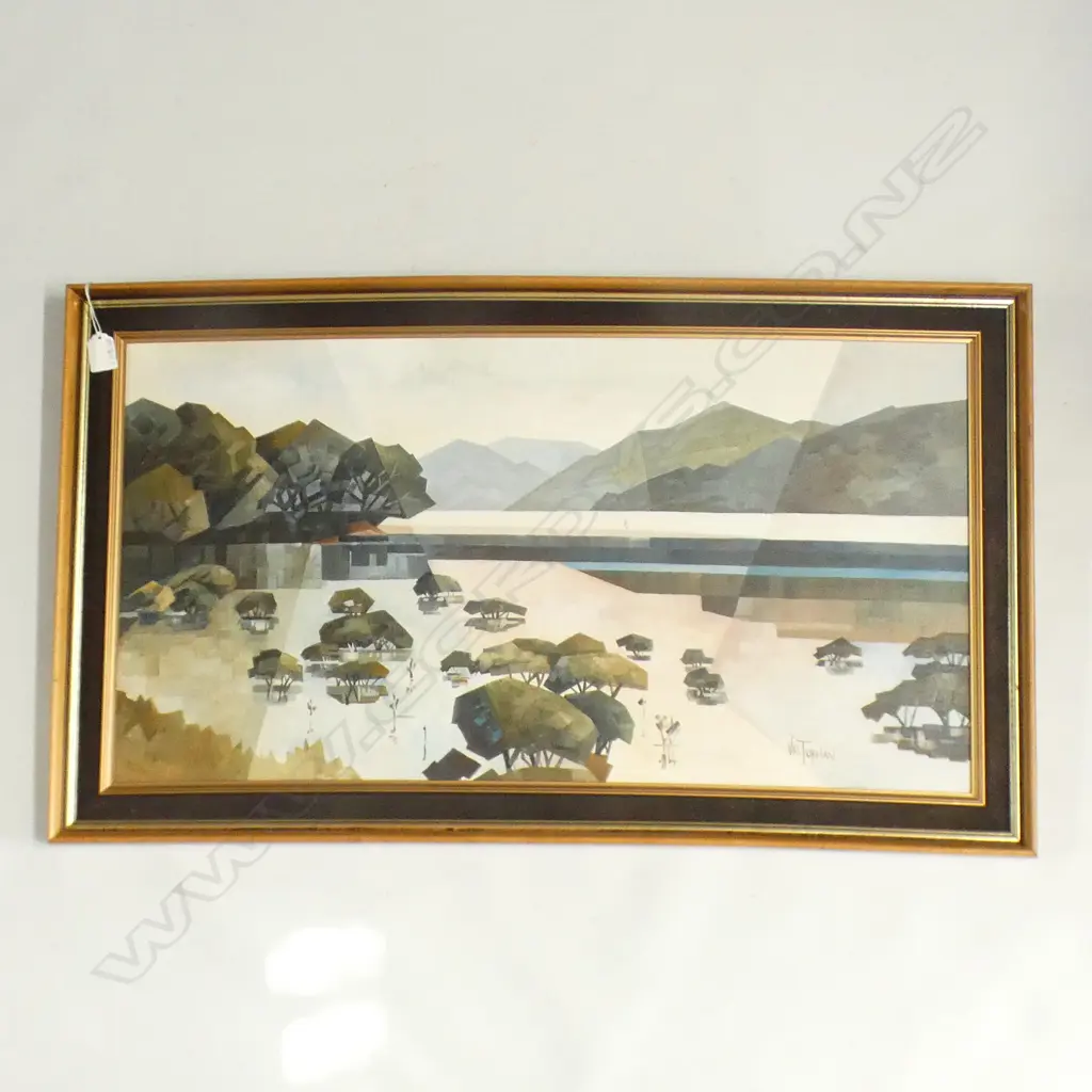VAL TUBMAN 'UPPER HARBOUR WHANGAMATA' OIL 405x770mm Image 1++