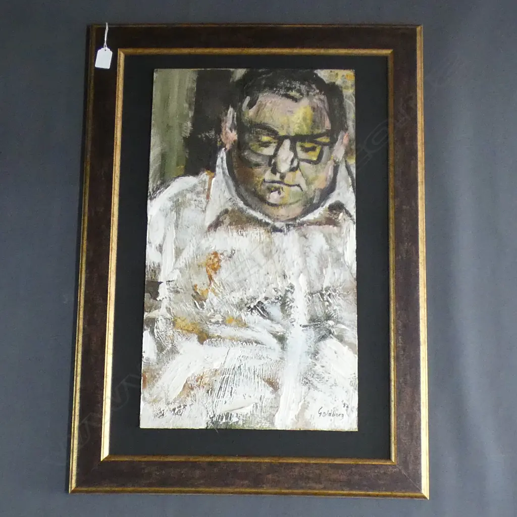 SUZANNE GOLDBERG OIL PORTRAIT OF HER FATHER 1965 600x330mm  Image 1++