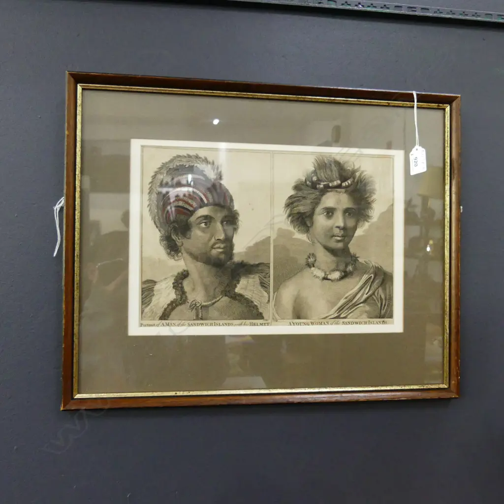 PR 1784 ENGRAVINGS AFTER WEBBER SANDWICH ISLANDS PORTAITS MAN & LADY Image 1++