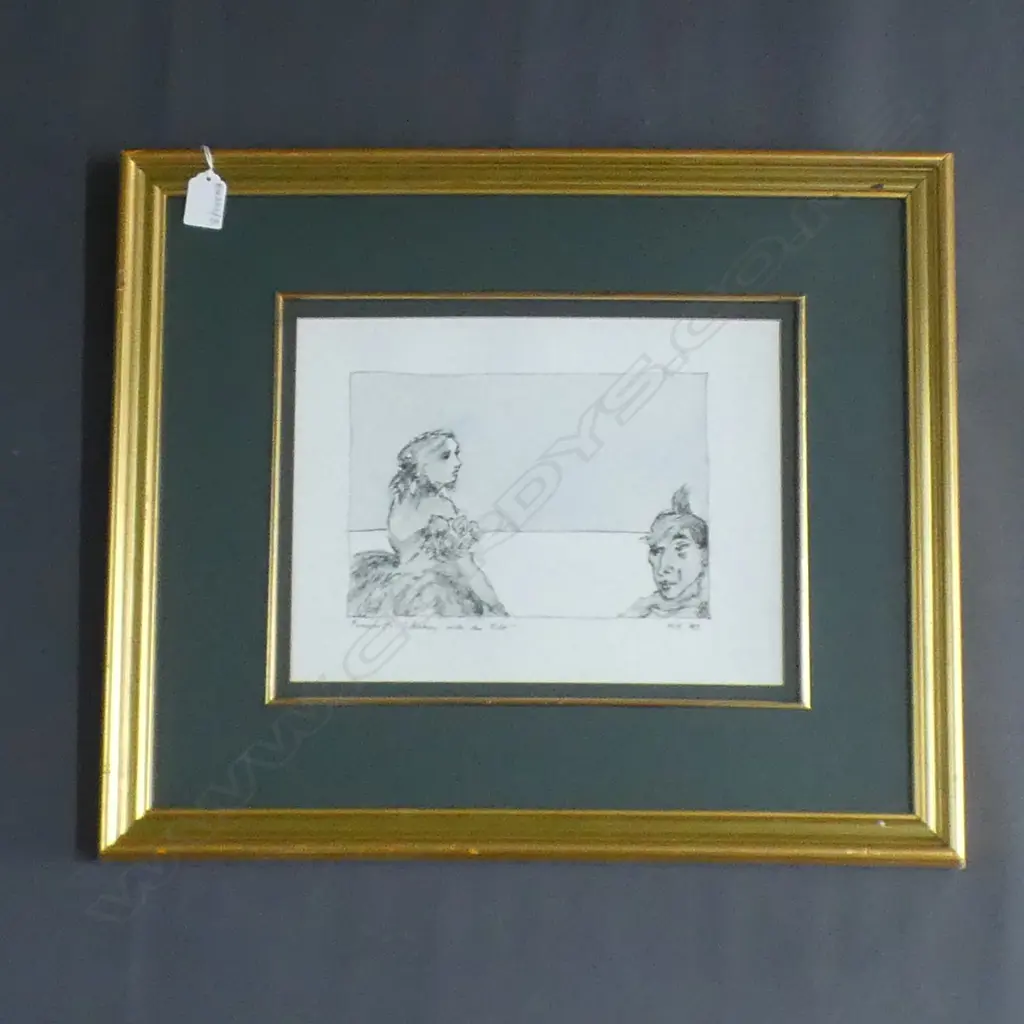 MALCOLM HARRISON 'PEARAULTS RICKEY WITH THE TUFT' INK & W/C '03  240x310mm Image 1++
