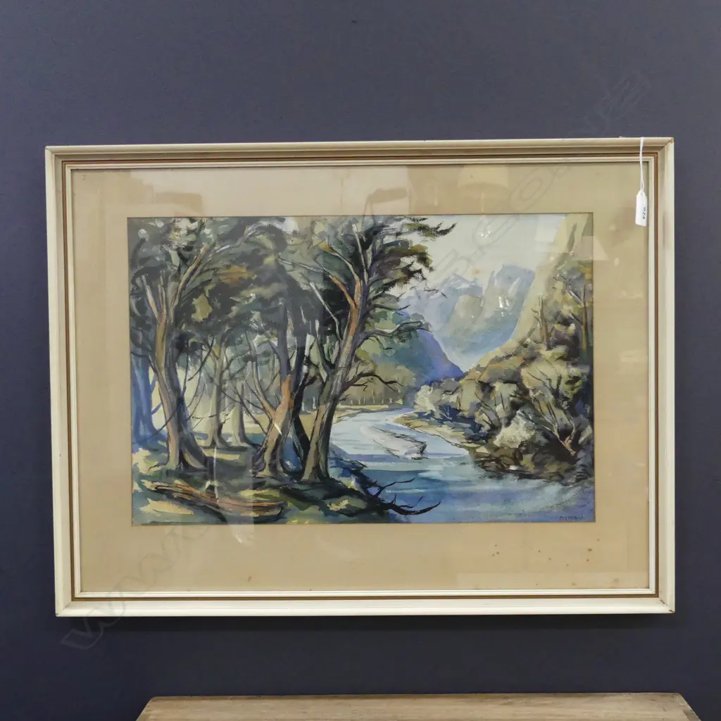 WATERCOLOUR ON BOARD - LANDSCAPE BY NZ DON MCARA  480 X 320MM Image 1++