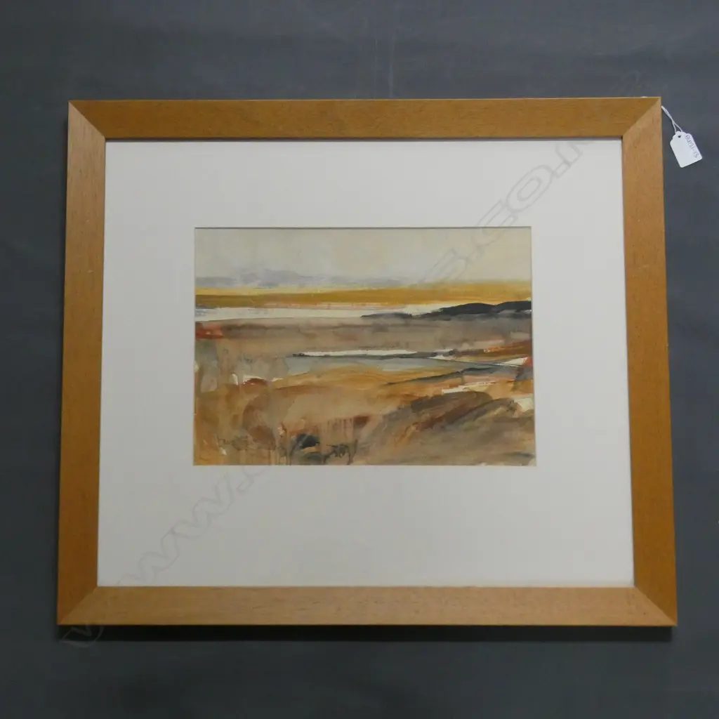 RUSSELL HOLLINGS 'MARSH FLATS' WATERCOLOUR 1983 W. 340mm x H. 245mm Image 1++