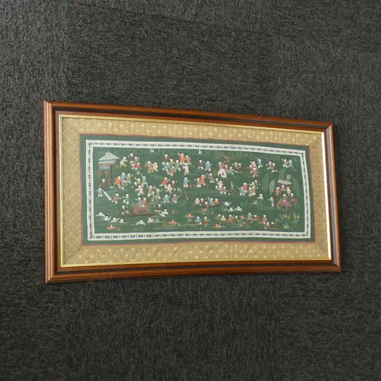 ORIENTAL FRAMED EMBROIDERY H. 300 x 604mm