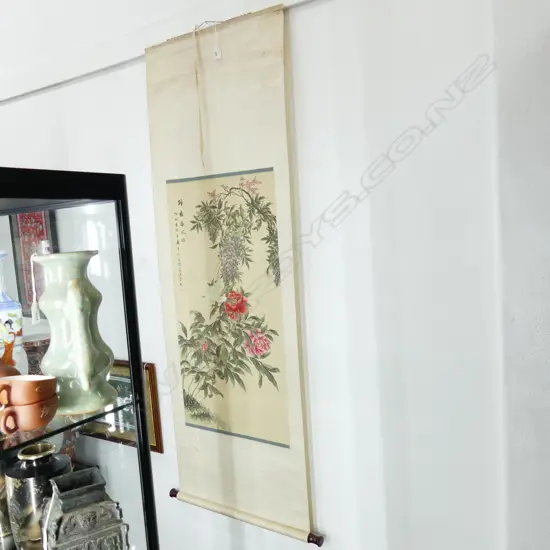 ORIENTAL SCOLL w. PEONIES 920x485mm