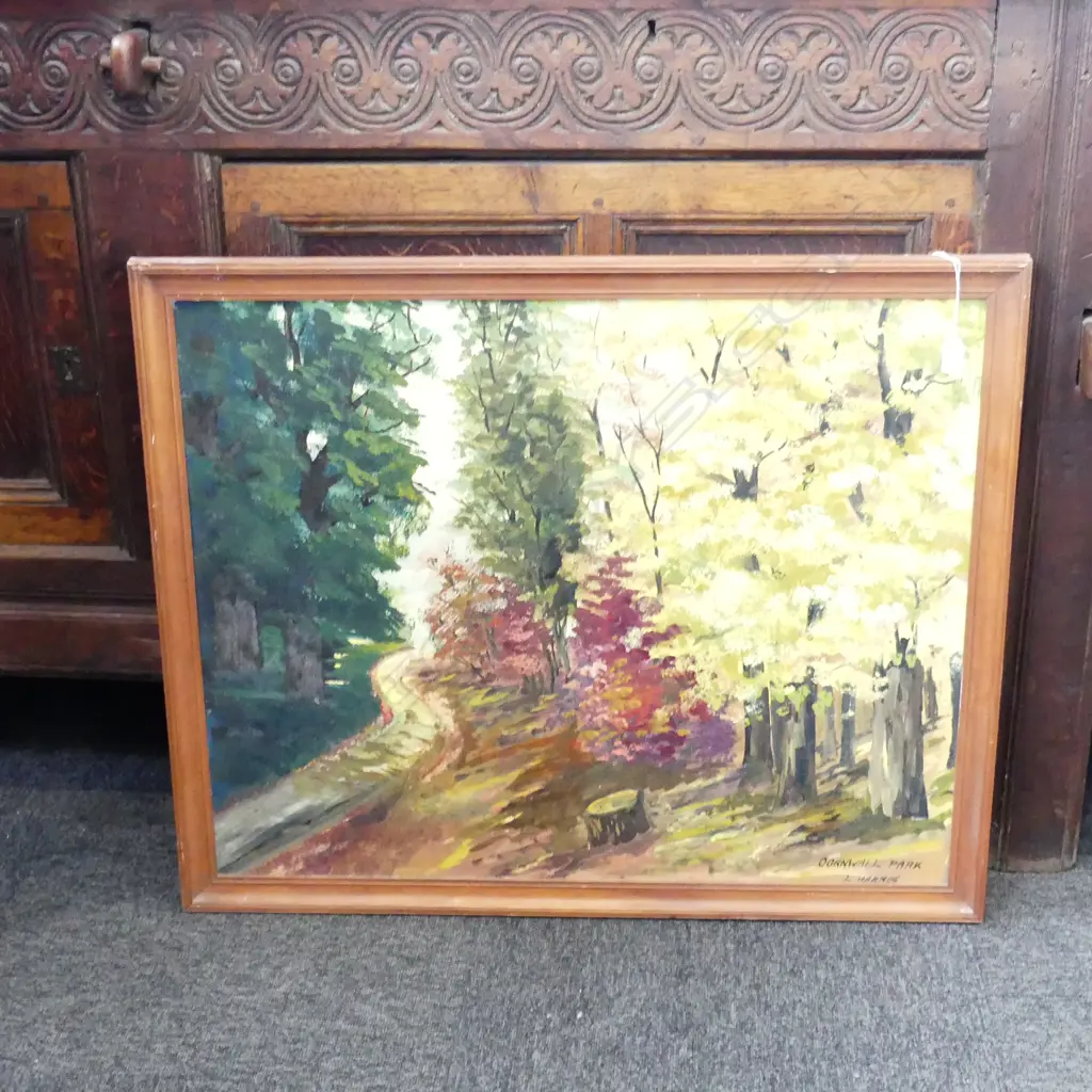 OIL ON CANVAS 'CORNWALL PARK' L HARNOS 750 X 500MM Image 1++
