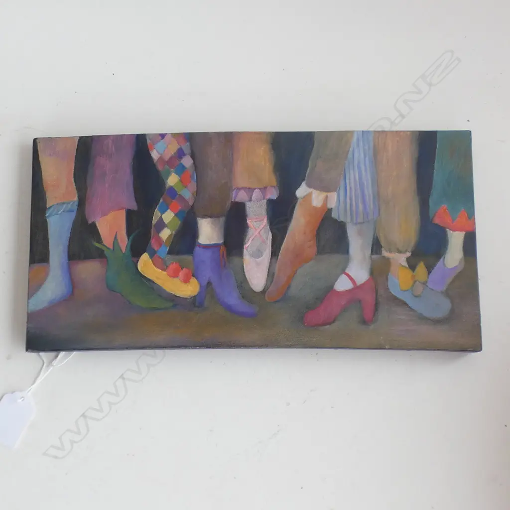 CHRIS BARKWAY OIL ON BOARD "JOIN THE DANCE" 150mm x 310mmmm Image 1++