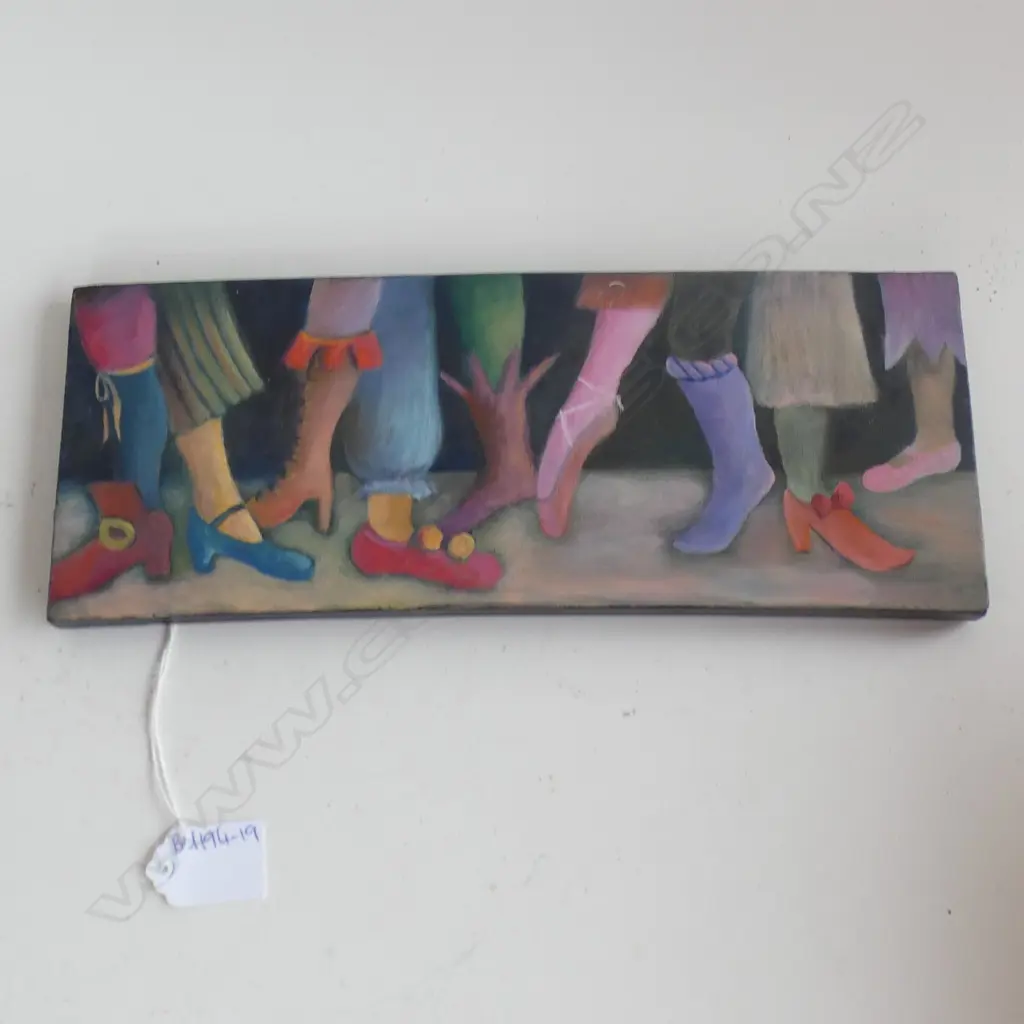 CHRIS BARKWAY OIL ON BOARD "FOOTNOTES" 120mm x 310mm Image 1++