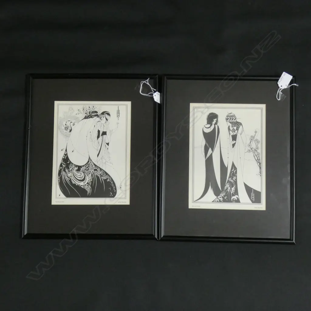 2 AUBREY BEARDSLEY PRINTS FRAMED. 'THE PEACOCK SKIRT' & 'JOHN AND SALOME' 240x175mm Image 1++