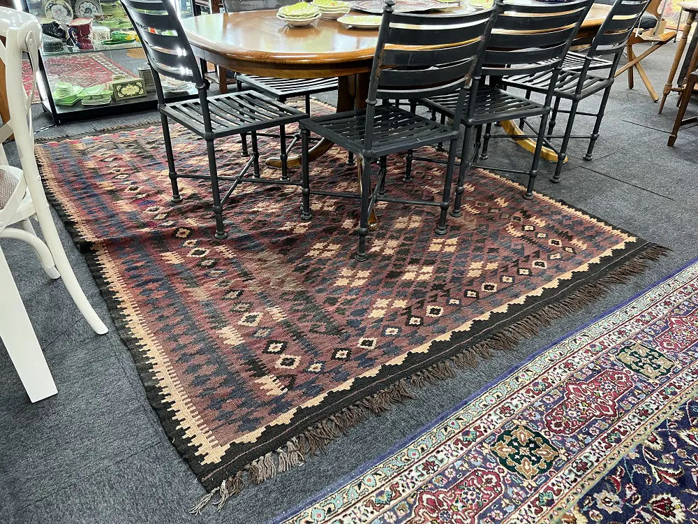 LARGE BROWN KELIM RUG 1950x2700mm Image 1++
